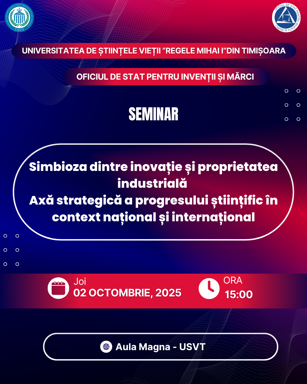 📢  Seminar Proprietate Industrială – Timișoara