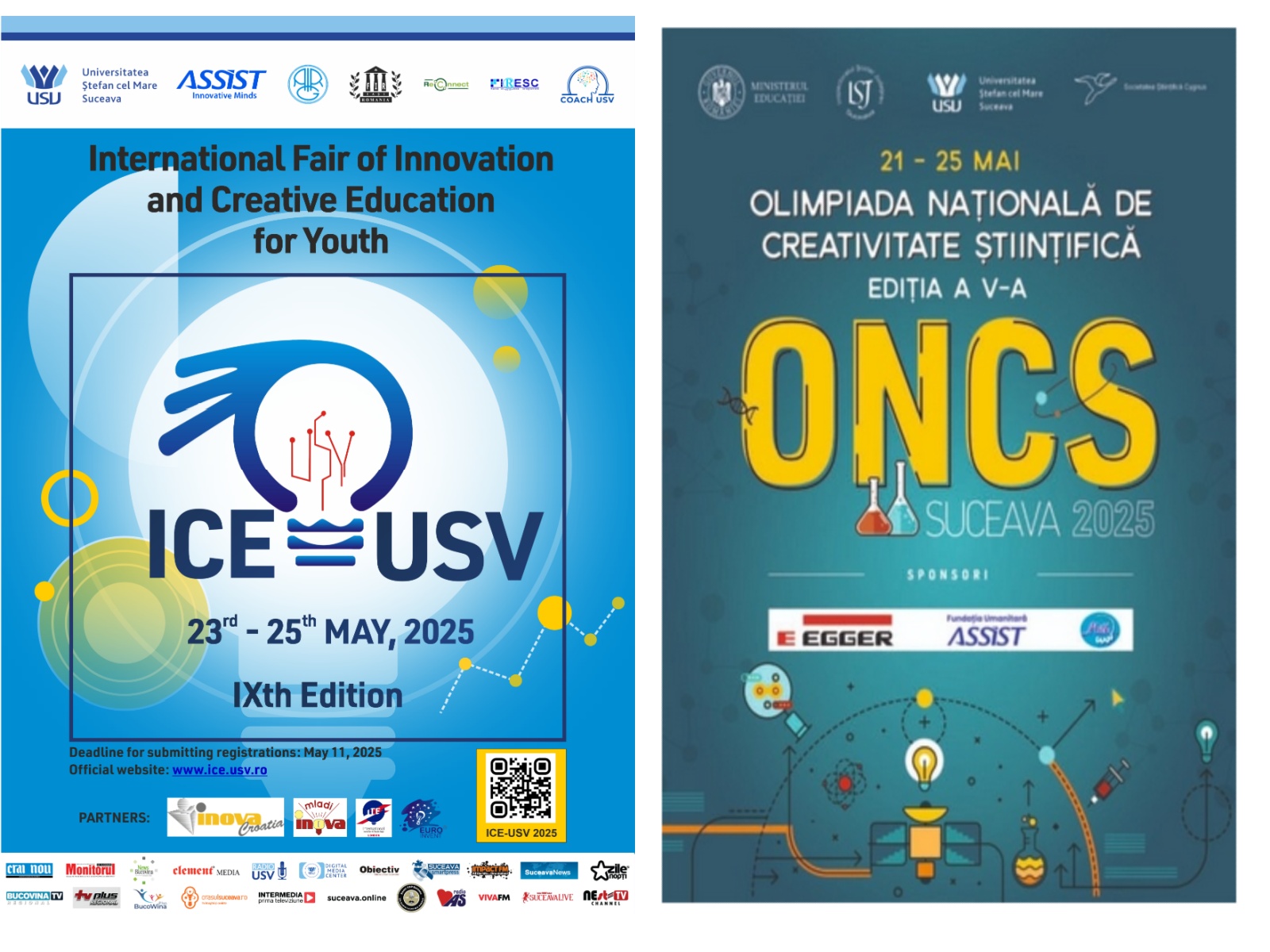 Cea de a IX-a ediție a Salonului Internațional de Inovație și Educație Creativă pentru Tineri – ICE-USV și Olimpiada Națională de Creativitate Științifică pentru Elevi, ediția a V-a, Suceava